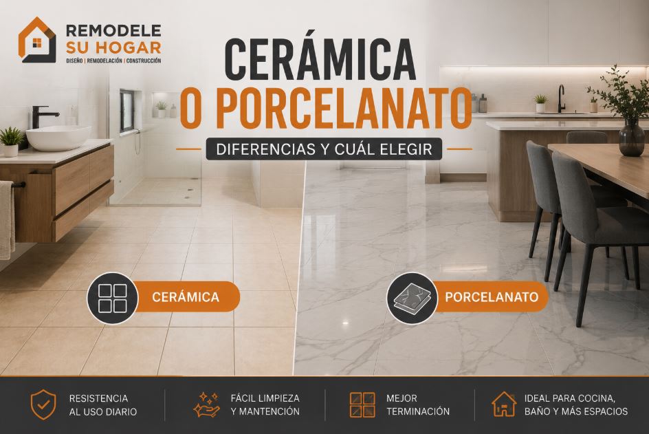 Cerámica o porcelanato: diferencias principales y cuál elegir